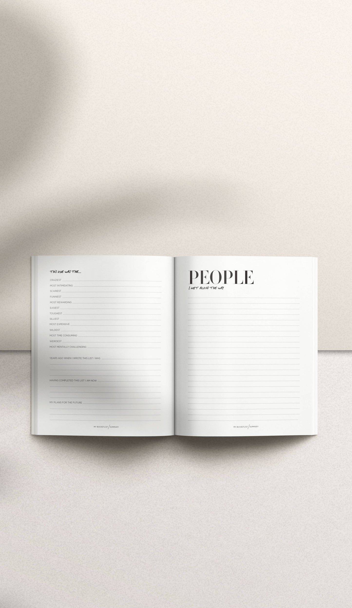 My Bucket List Oat Journal/Diary: Beige
